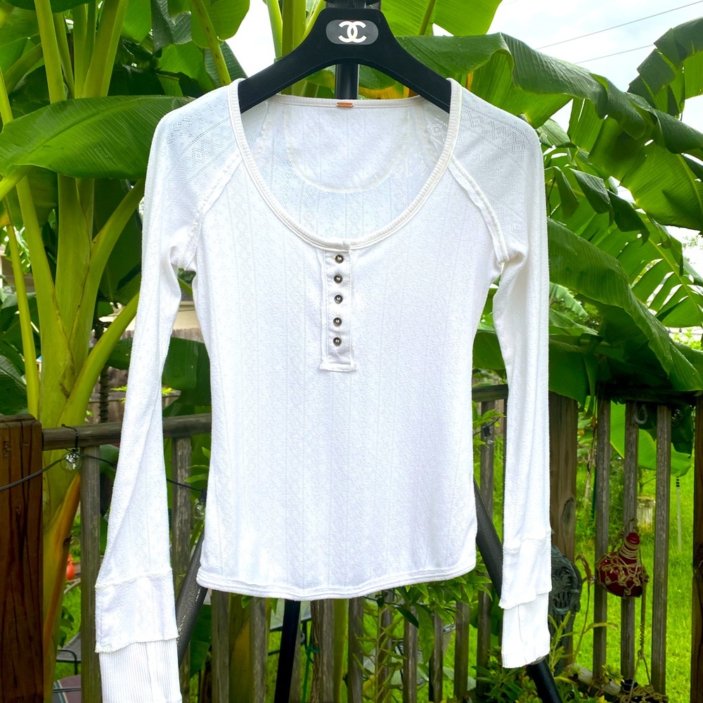 Free People super soft, button front, long sleeve shirt.